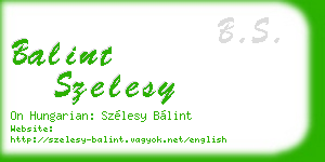balint szelesy business card